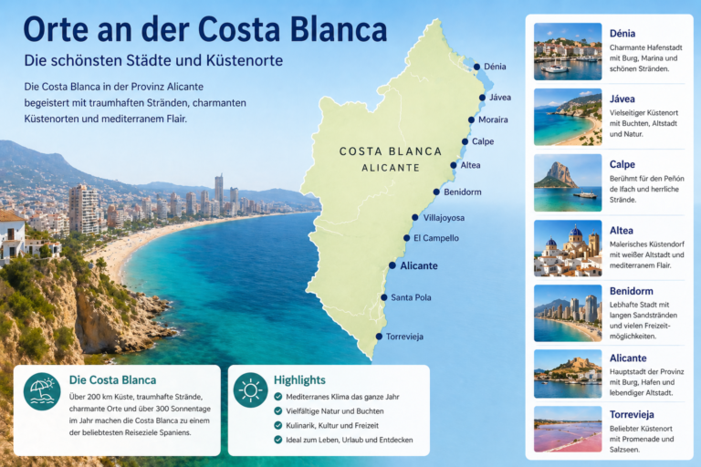 Costa Blanca Orte Vergleich – Die besten Wohnorte im Überblick (2026)