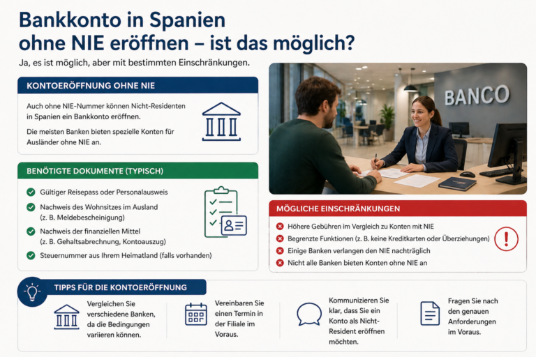 Bankkonto Spanien ohne NIE – So funktioniert es wirklich (2026)